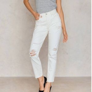 "FREE PEOPLE" white denim jeans